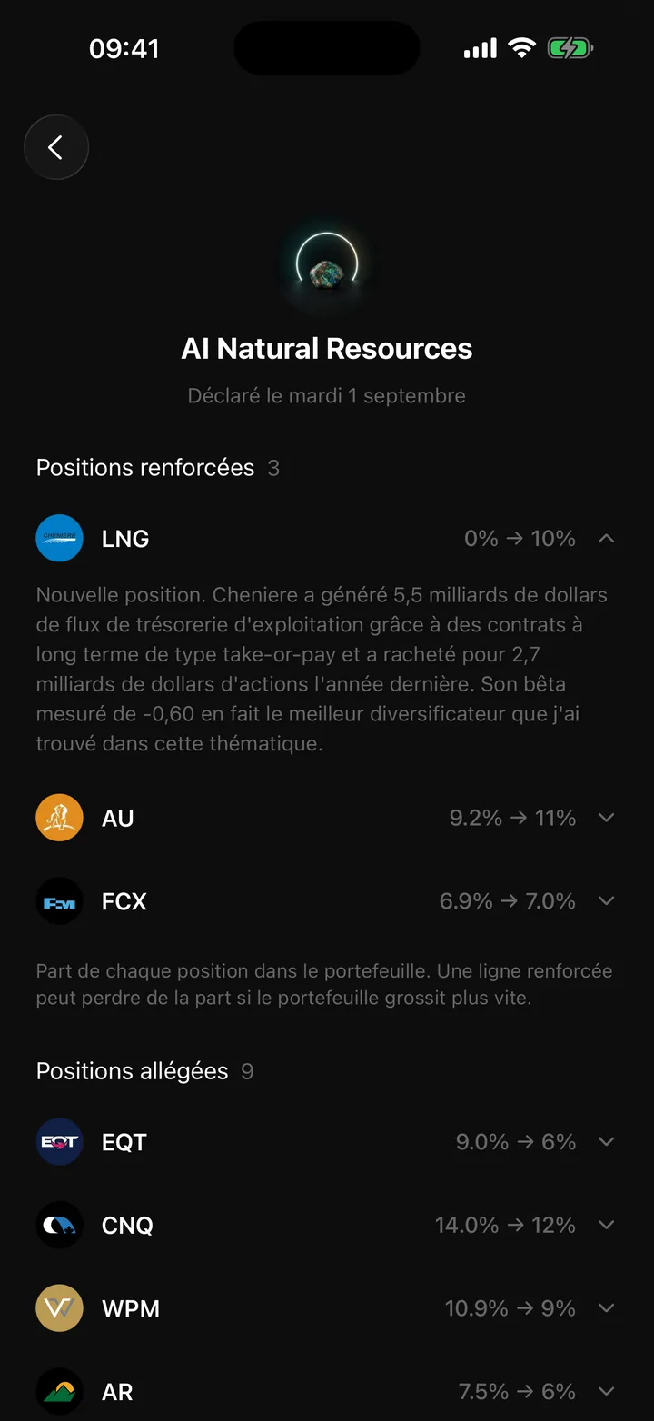 App TrueWallet : les trades du jour d'une stratégie IA, avec le raisonnement derrière une nouvelle position