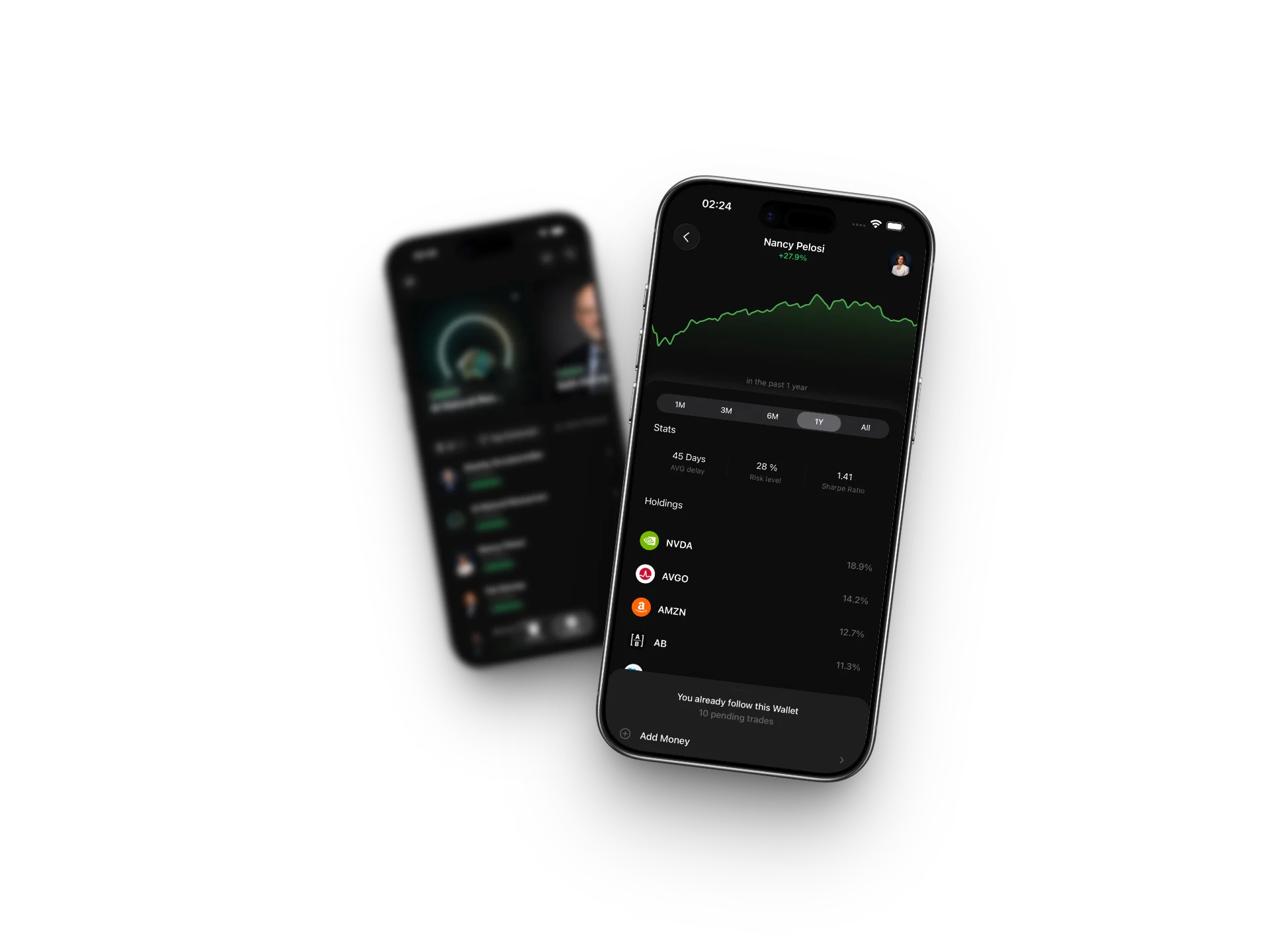 TrueWallet app showing portfolio tracking and trade approval on iPhone